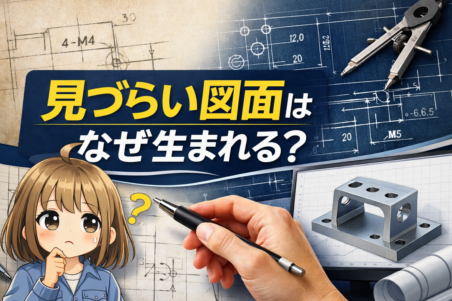 見づらい図面はなぜ生まれるのかを解説するCAD記事のアイキャッチ画像