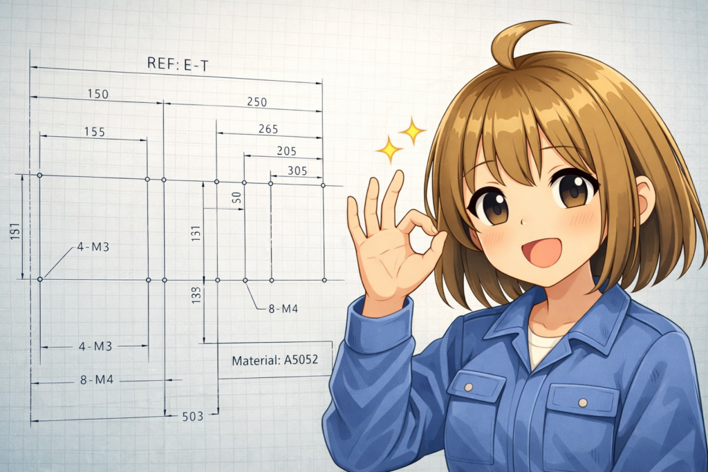 見やすく整理された図面のポイントを解説するイメージ