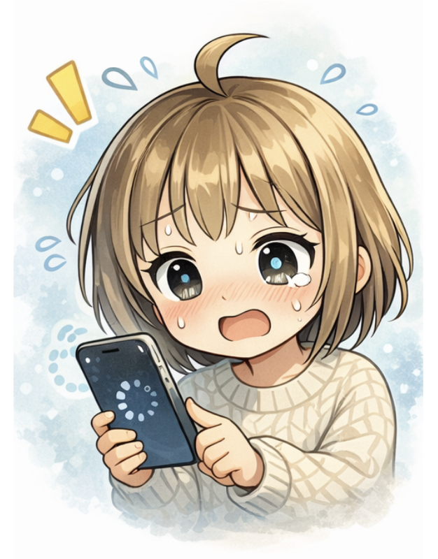 日本通信SIMの通信速度が遅く読み込みが遅いイメージ