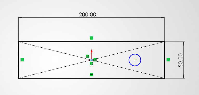 SolidWorksの未定義スケッチ（青い線）の状態