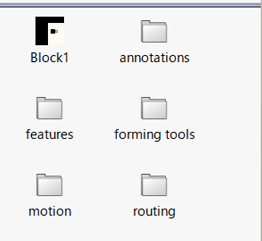 デザインライブラリに入ったBlock1。サムネイル付きでフォルダと並ぶ